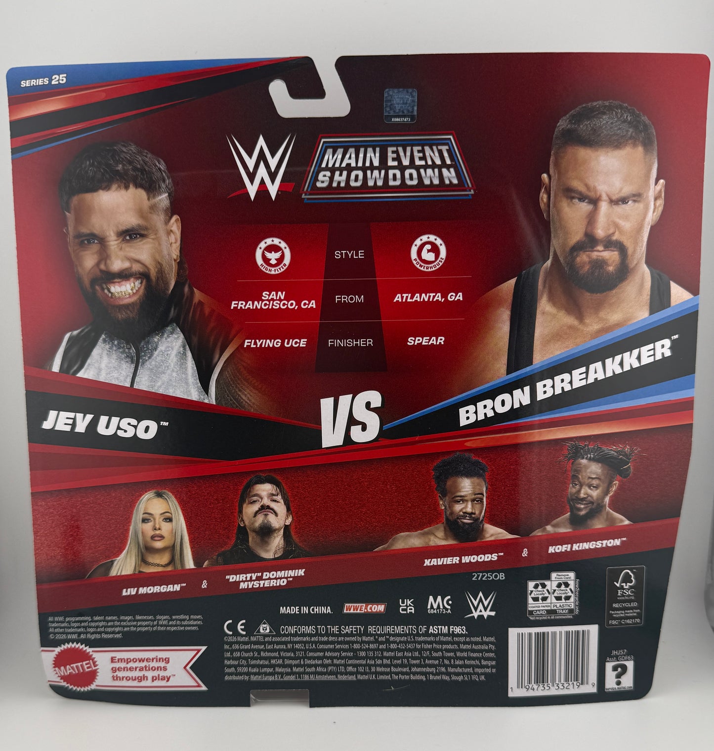 WWE Main Event- Showdown Series 25 Jey Uso/Bron Breakker 2 Pack Action Figures