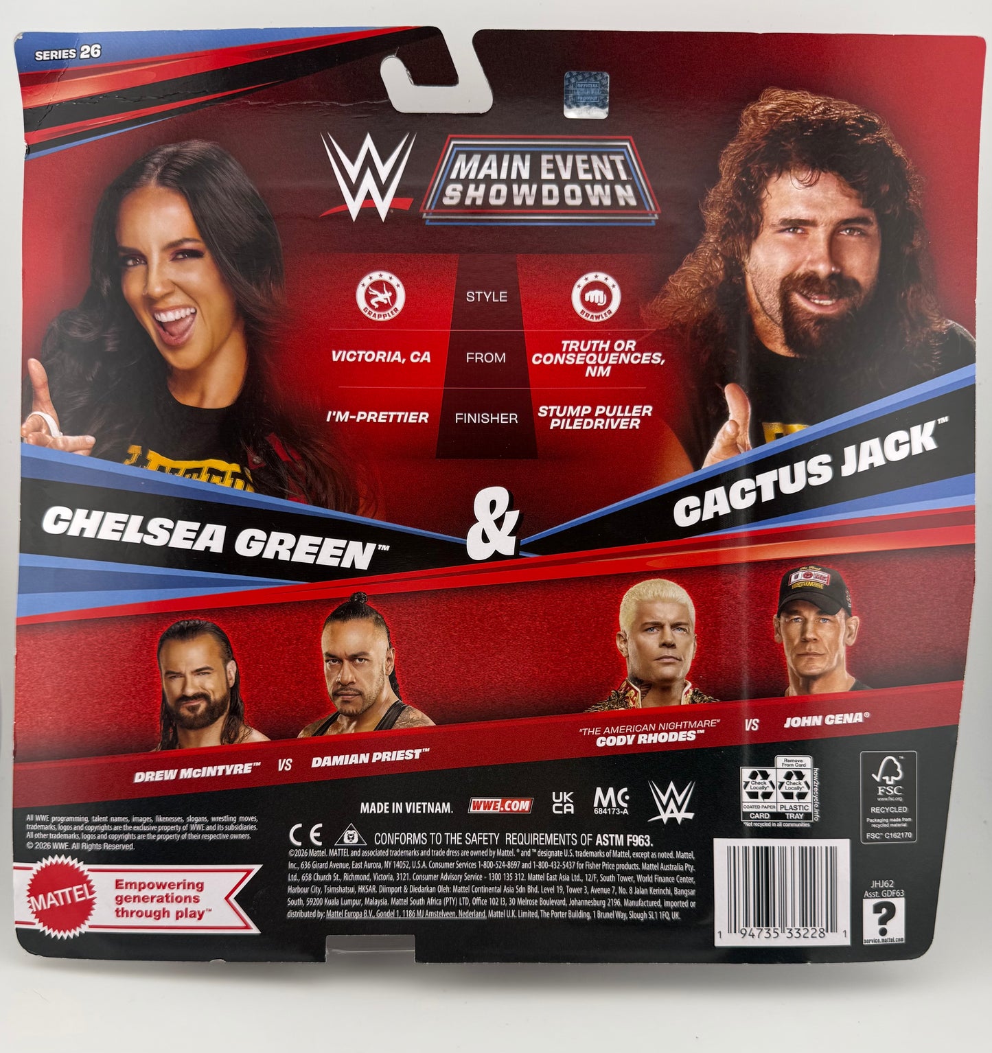WWE Main Event- Chelsea Green and Cactus Jack 2 Pack Showdown Series 26
