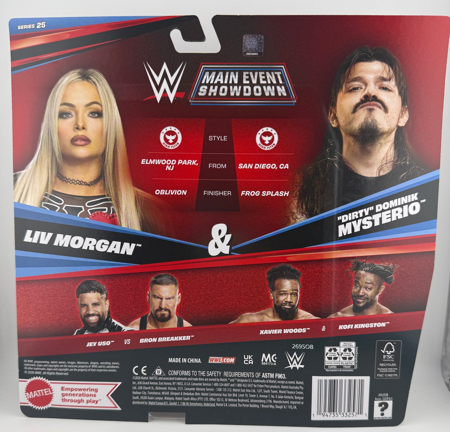 WWE Main Event- Showdown Series 25 Liv Morgan/“Dirty” Dominik Mysterio 2 Pack Action Figures