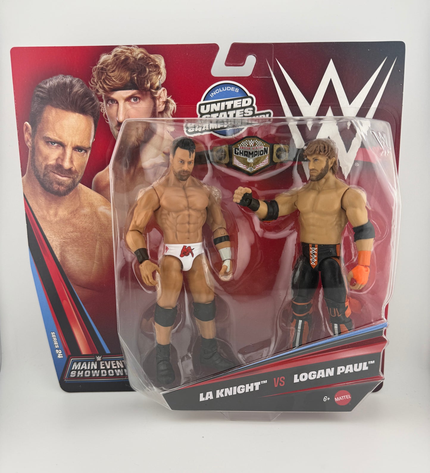 WWE Main Event- Showdown Series 24 LA Knight/Logan Paul 2 Pack Action Figures