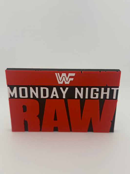 3D Print- WWF Monday Night Raw Retro Logo