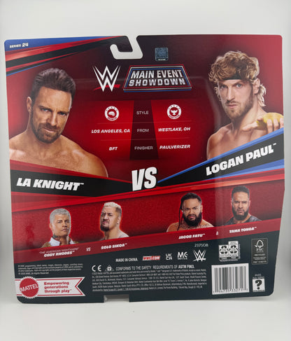 WWE Main Event- Showdown Series 24 LA Knight/Logan Paul 2 Pack Action Figures