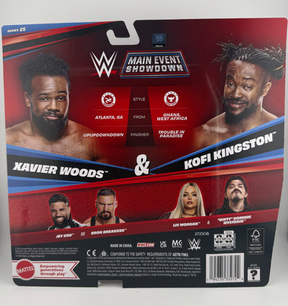 WWE Main Event- Showdown Series 25 Xavier Woods/Kofi Kingston 2 Pack Action Figures