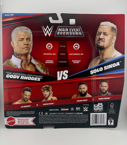 WWE Main Event- Showdown Series 24 Cody Rhodes/Solo Sikoa 2 Pack Action Figures