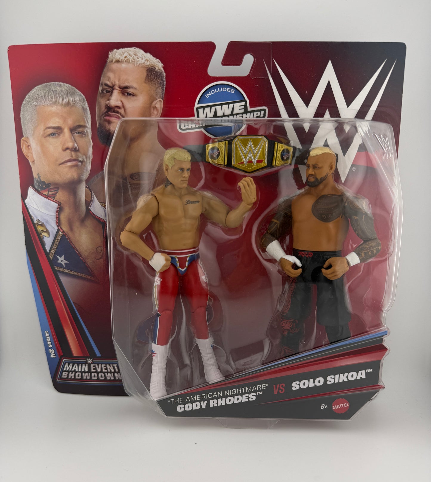 WWE Main Event- Showdown Series 24 Cody Rhodes/Solo Sikoa 2 Pack Action Figures