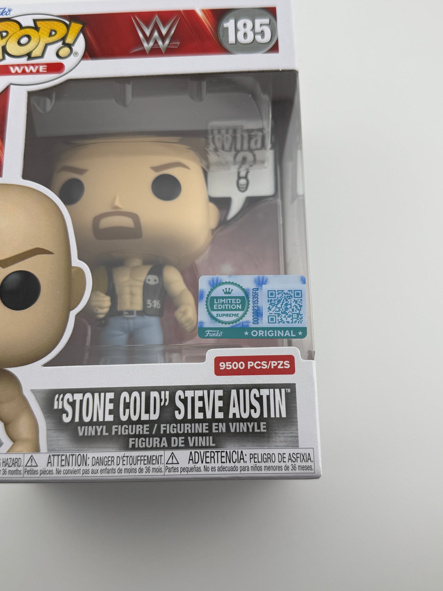 Funko Pop- Stone Cold Steve Austin(What?) #185 (Exclusive Limited Edition Supreme)